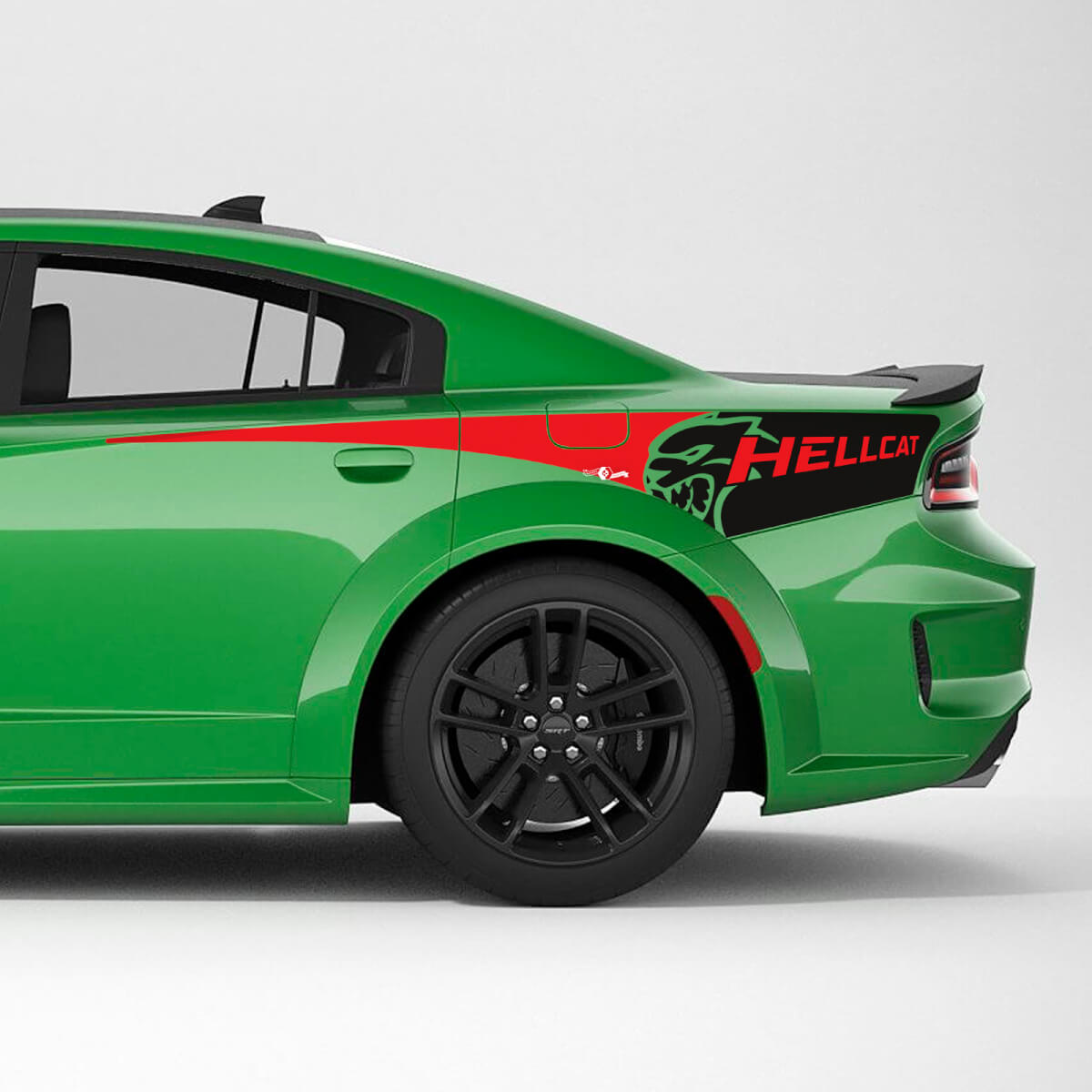 Hellcat SRT 2 couleurs Bande latérale de quart arrière Autocollant en vinyle pour Dodge Charger
