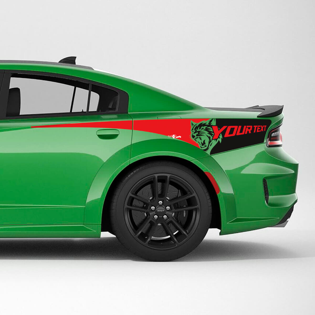 Set d’autocollants en vinyle bandes latérales arrière Hellcat Wildcat pour Dodge Charger