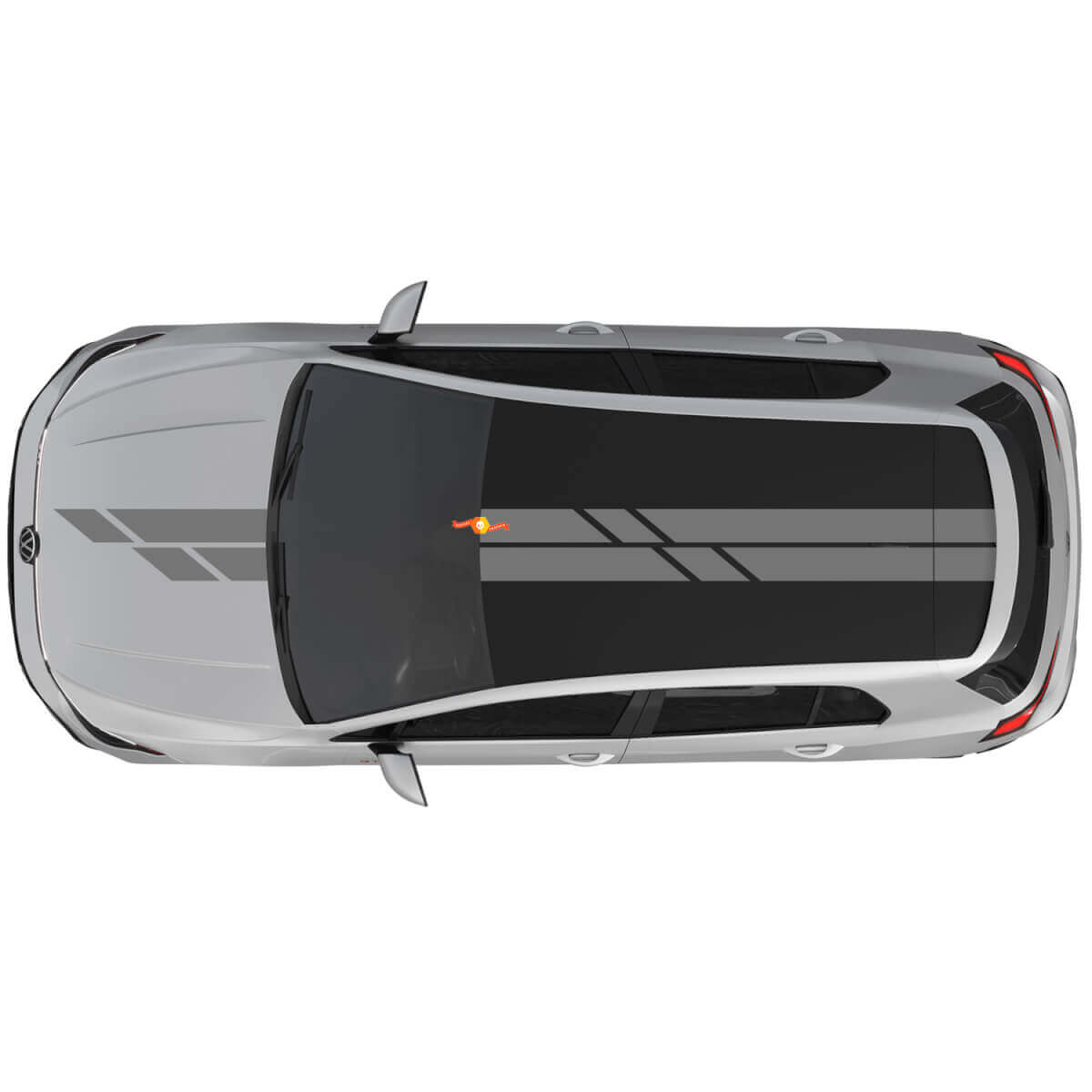 Autocollant vinyle à bandes doubles pour capot et toit Volkswagen Golf GTI