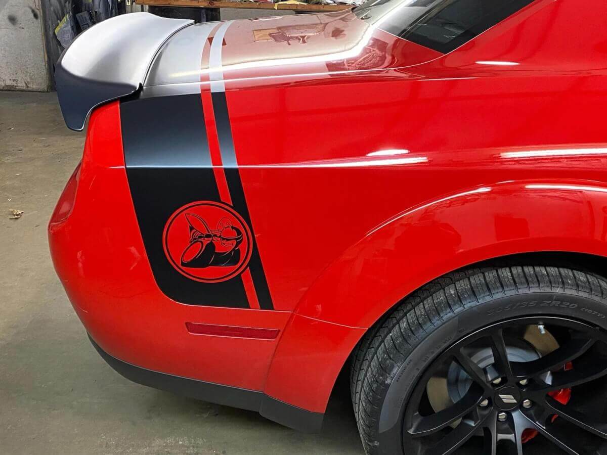 Kit d’autocollants en vinyle style Scat Pack pour bandes arrière de coffre pour Dodge Challenger