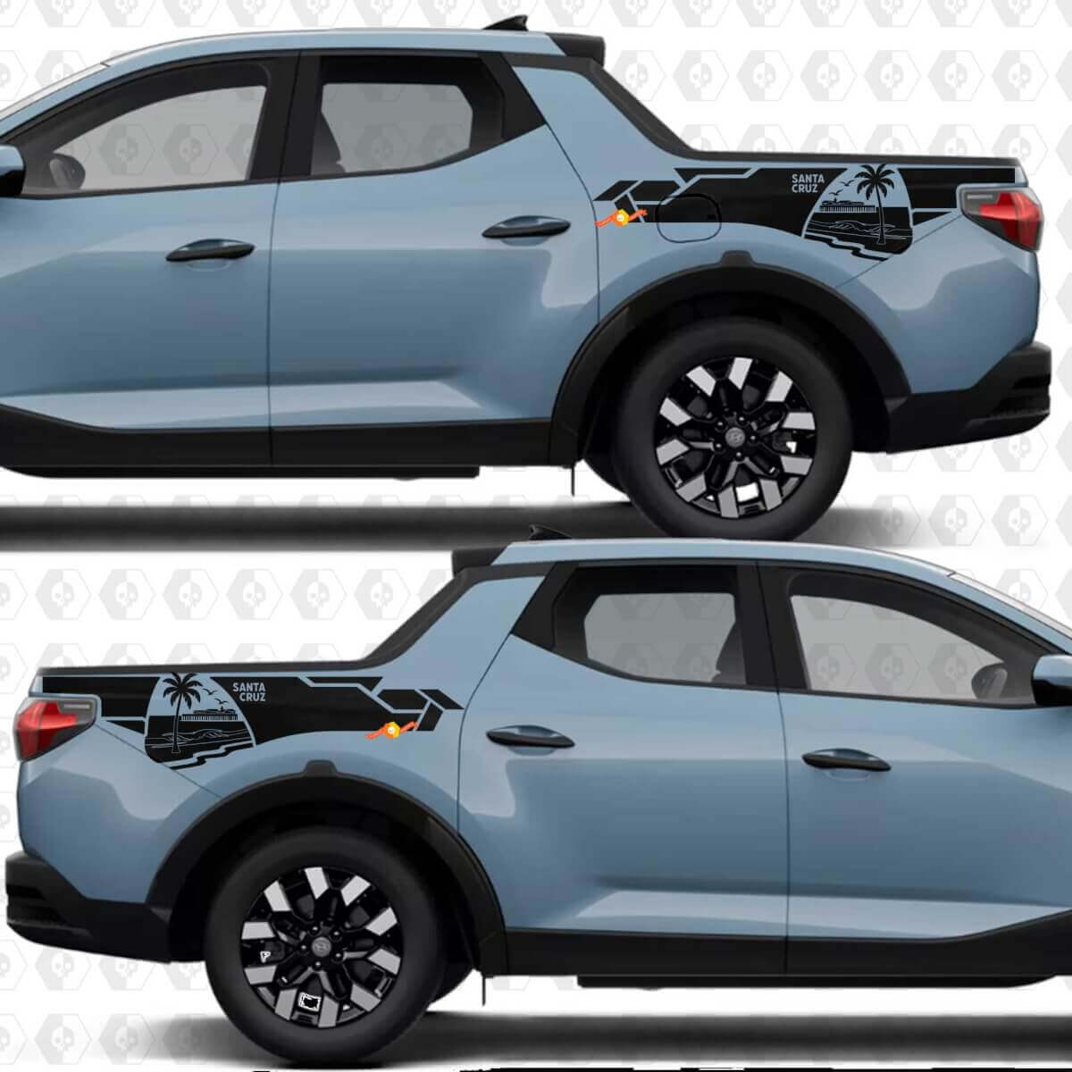 Set de décalcomanies en vinyle Palmier de plage pour Hyundai Santa Cruz