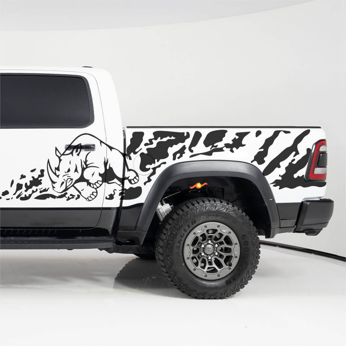 Kit de décalcomanies en vinyle Rhino Splash Side pour caisse Dodge RAM 1500 RHO