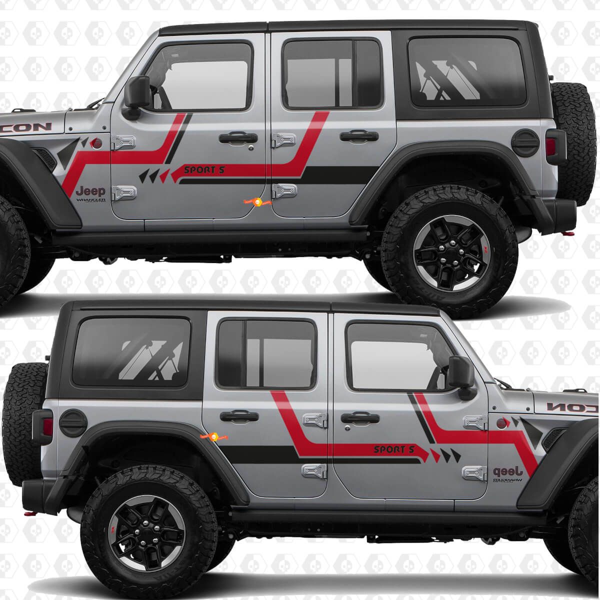 Autocollant vinyle bande texte personnalisé portes latérales compatible Jeep Wrangler