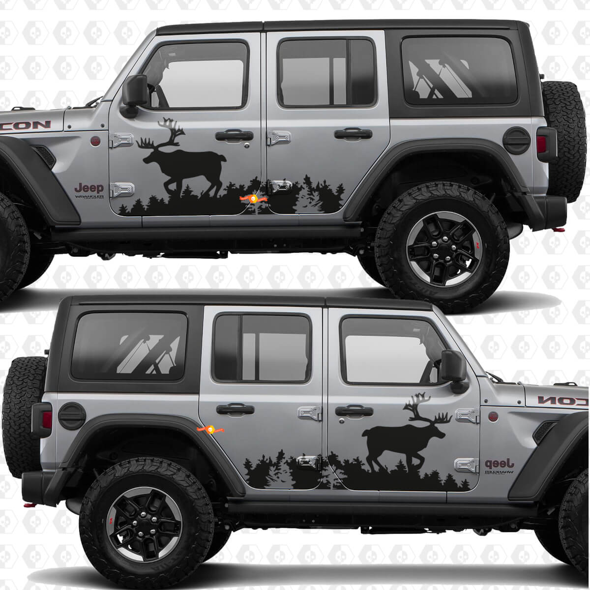 Autocollant vinyle Deer Splash Side Doors compatible avec Jeep Wrangler
