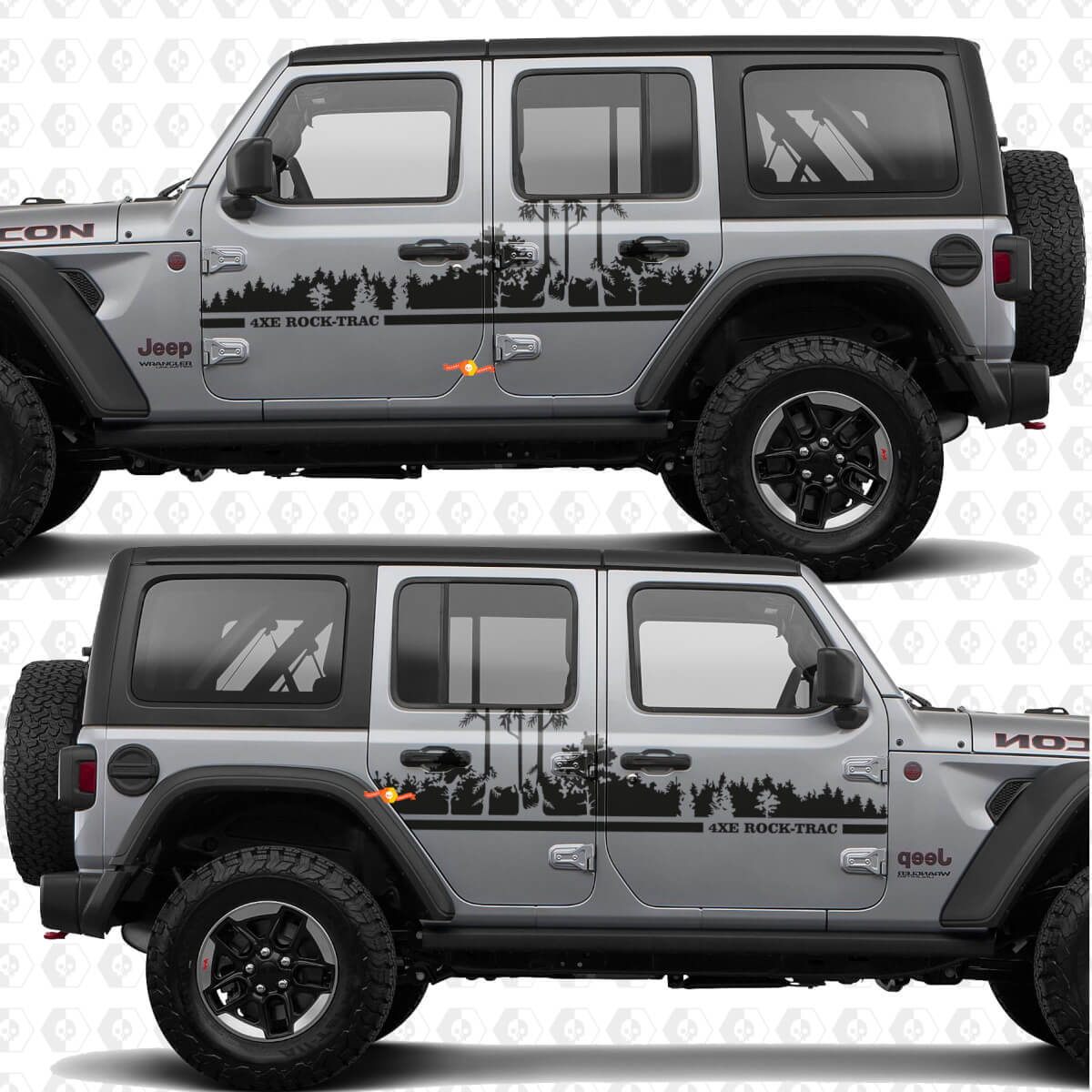 Autocollant vinyle personnalisée Portes latérales Forest pour Jeep Wrangler