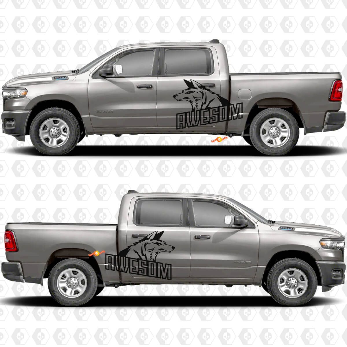 Portes Latérales Côtés de Benne Autocollants Splash Wolf Géniaux Décalcomanies Graphiques 2