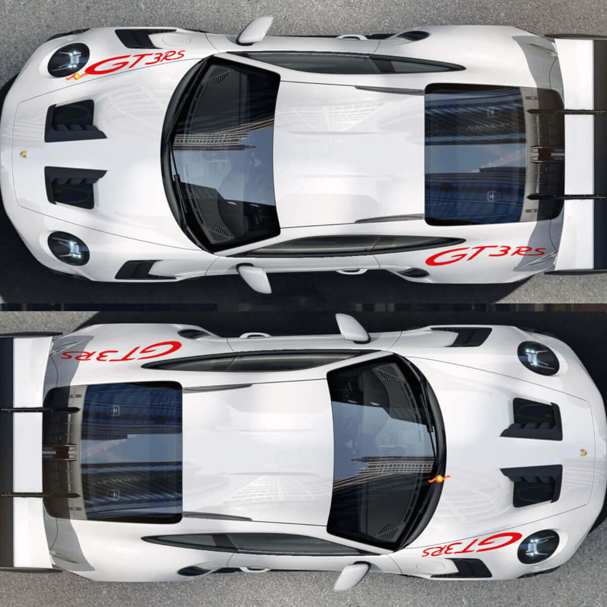 Kit de décalcomanies d'aile avant et de panneau arrière pour Porsche 911 GT3 RS