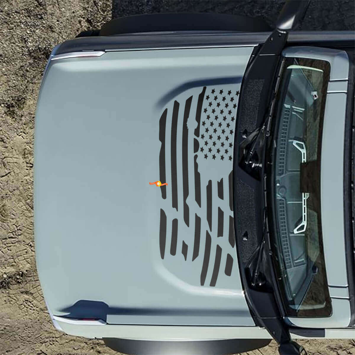 Autocollants Déchirés Drapeau Américain Capot pour Musclecar horse