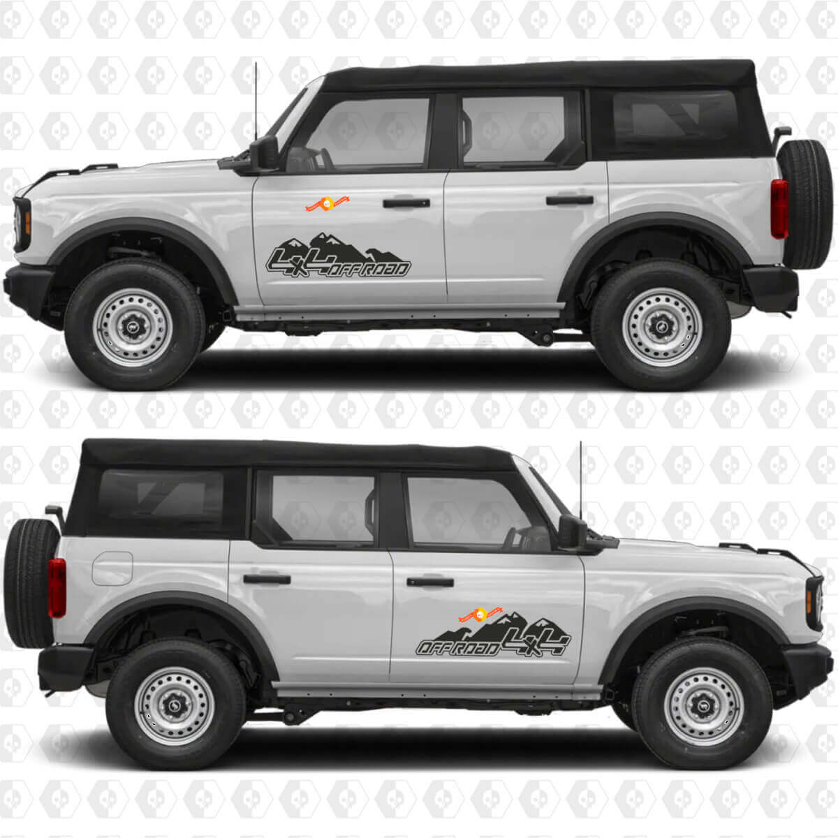 Autocollants graphiques 4x4 tout-terrain pour portes latérales Ford Bronco