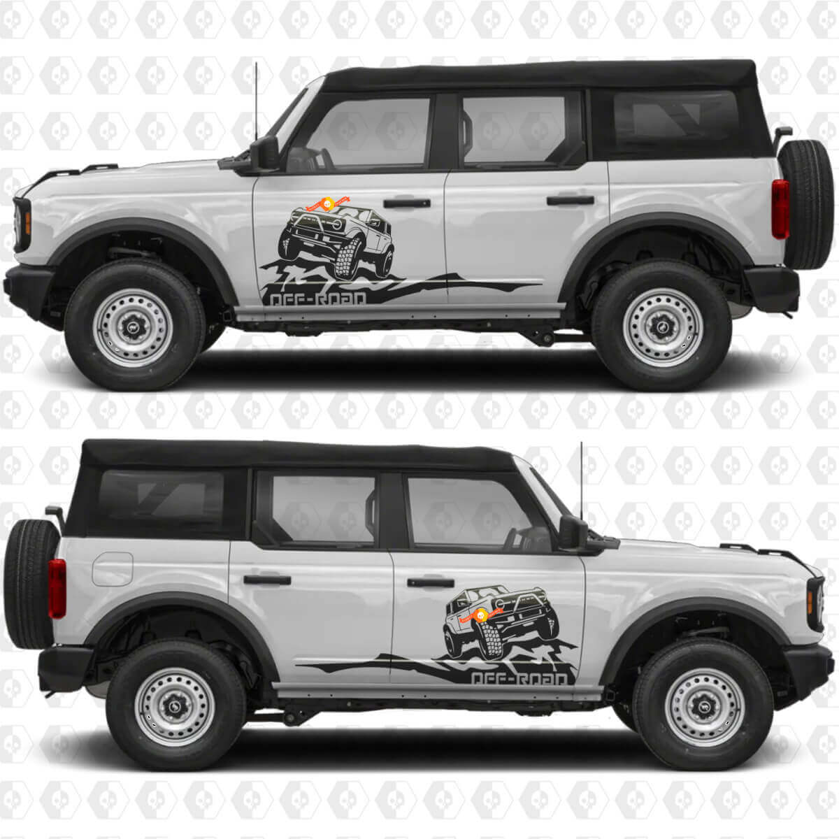 Autocollant en vinyle graphique de portes latérales Rock Crawler Mountains 3 pour Ford Bronco