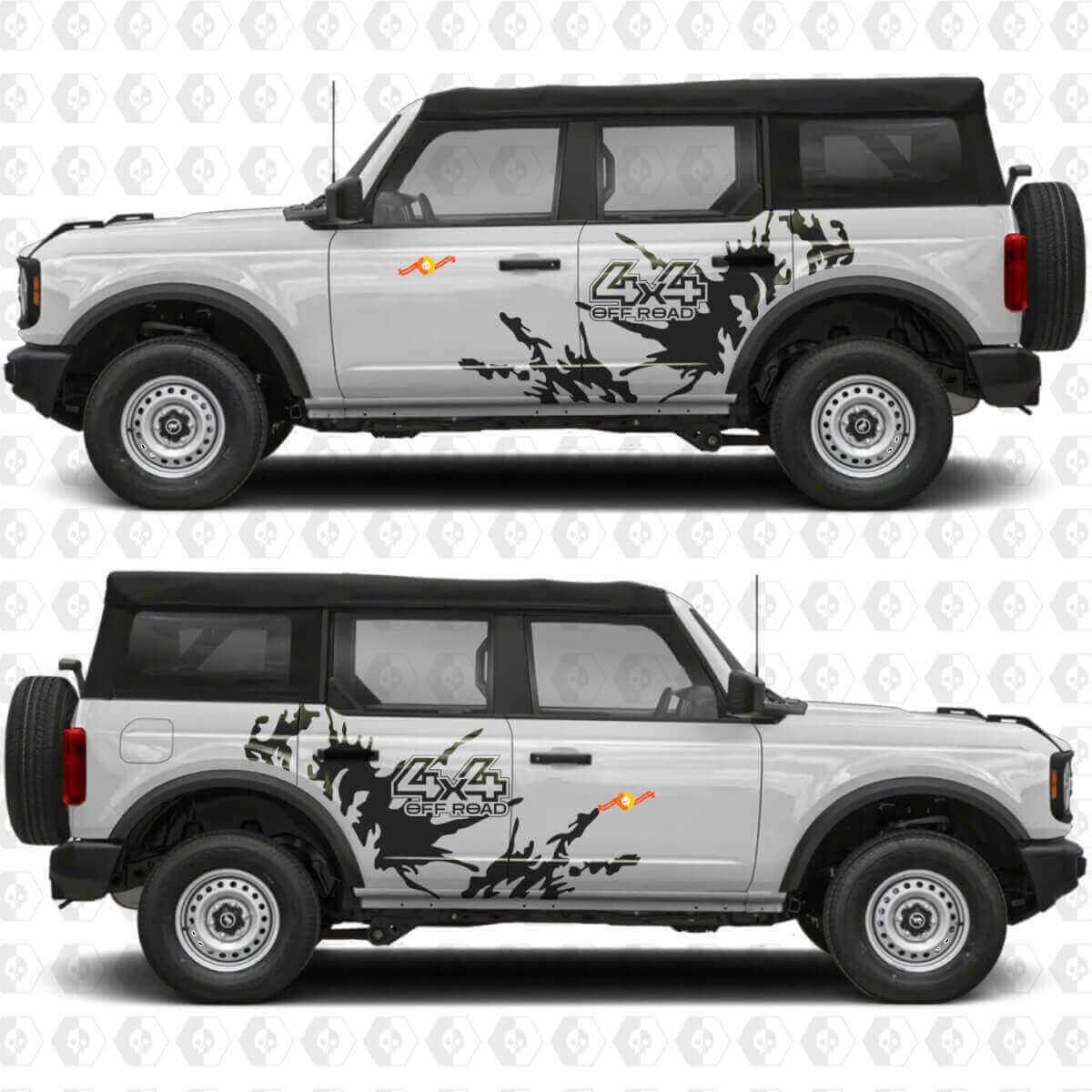 Kit d'autocollants latéraux en vinyle 4x4 tout-terrain contre les éclaboussures de boue pour musclecar horse