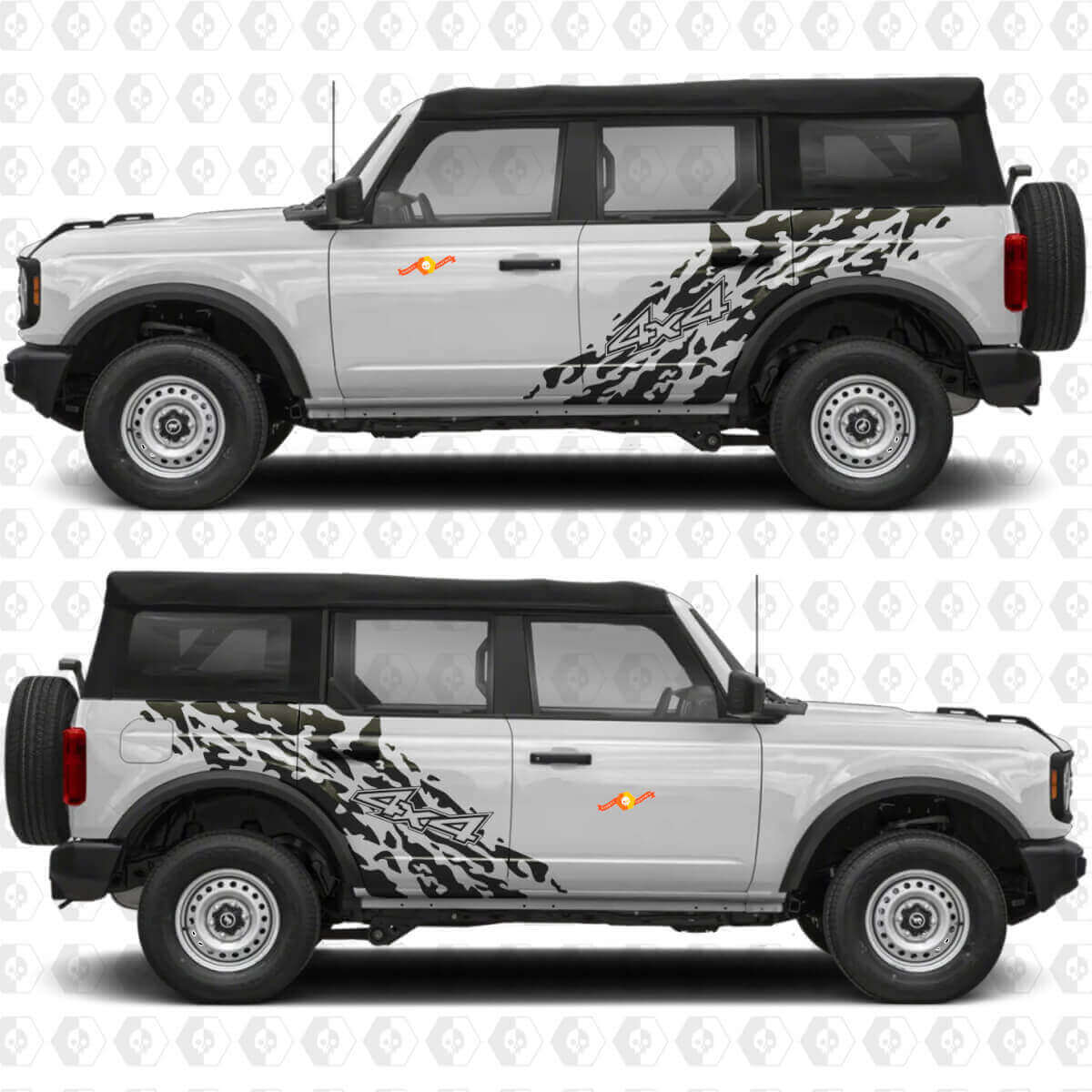 Autocollant en vinyle 4x4 Off Road Splash Side Doors Graphics 3 pour Musclecar horse
