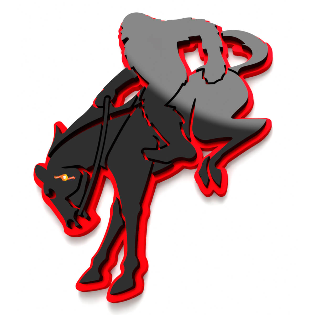 Badge d'aile Bronco Yeti on Horse Emblème de hayon Badge 3D