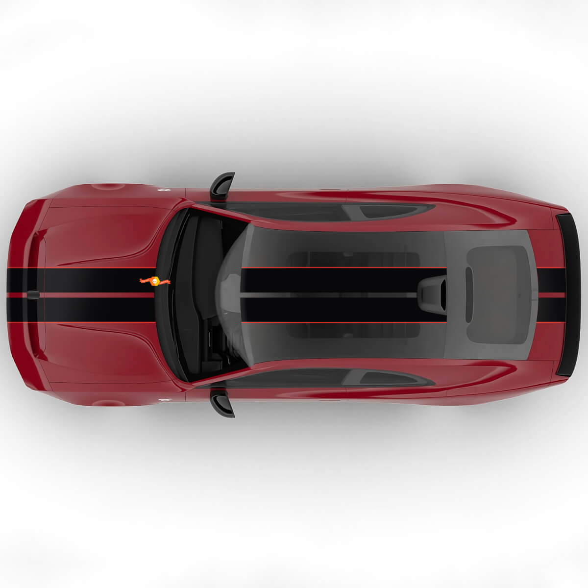 Autocollant en vinyle décalcomanie Sixpack à bandes centrales doubles décalage rallye pour capot Dodge Charger Daytona