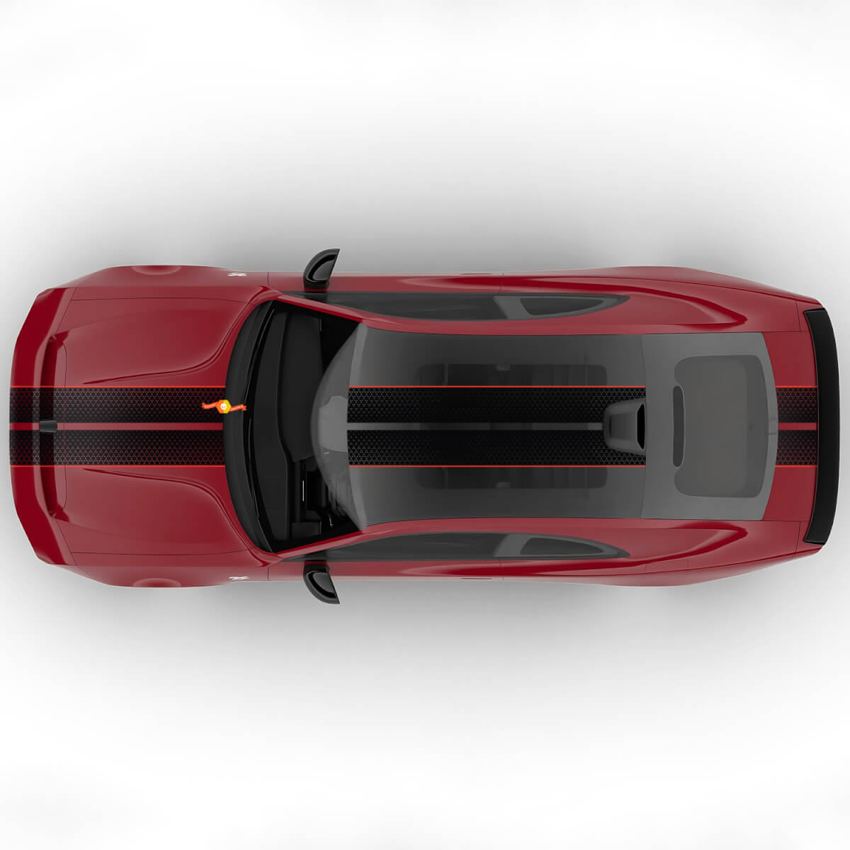 Autocollant Vinyle Rallye Sixpack à Deux Bandes Centrales Décalage Capot 2 pour Dodge Charger Daytona