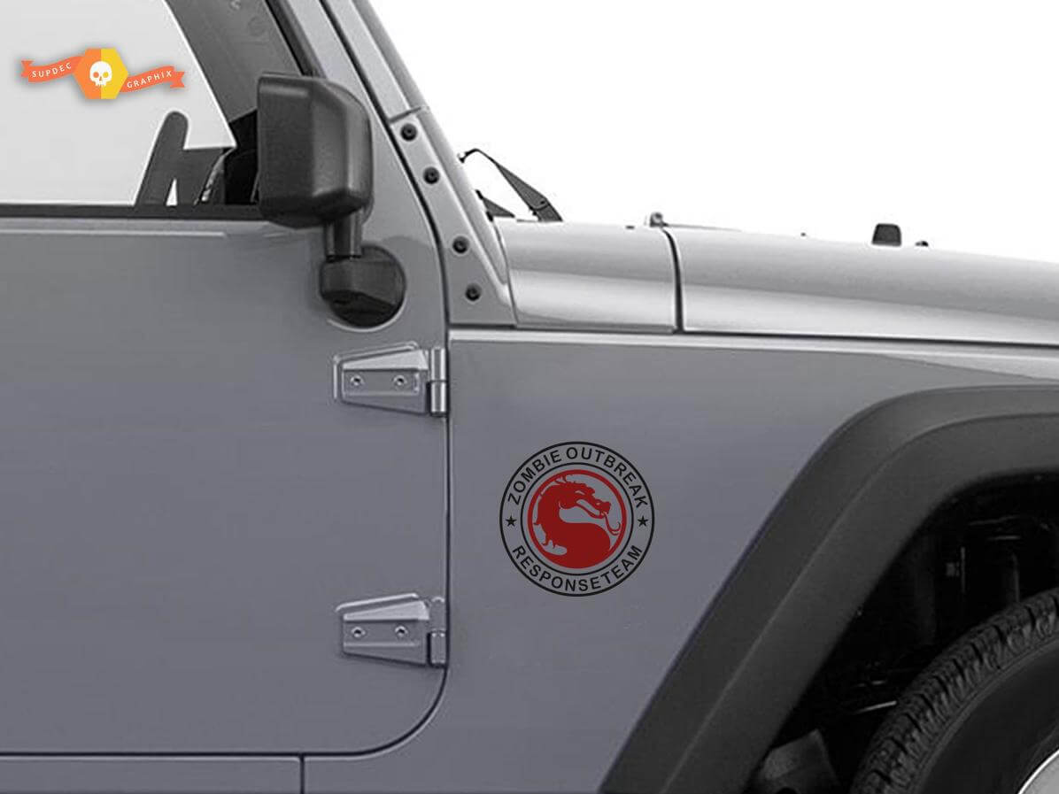 Autocollant Jeep Rubicon Zombie Outbreak Response Team Wrangler Mortal Kombat Sticker