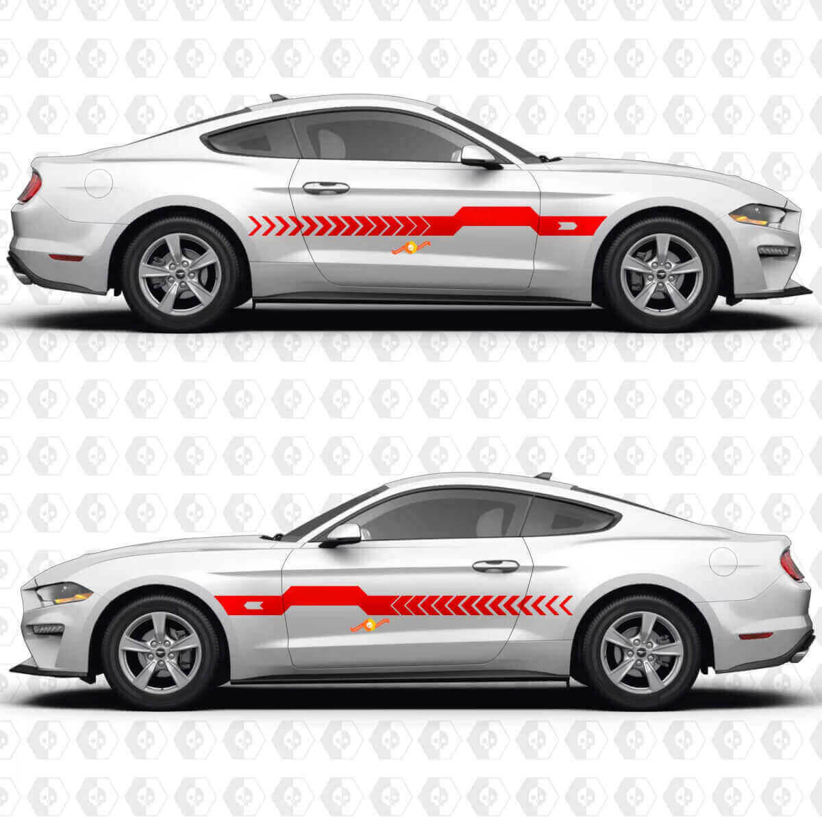 Autocollant en vinyle bande centrale pour portes latérales pour Musclecar Musclecarmodel