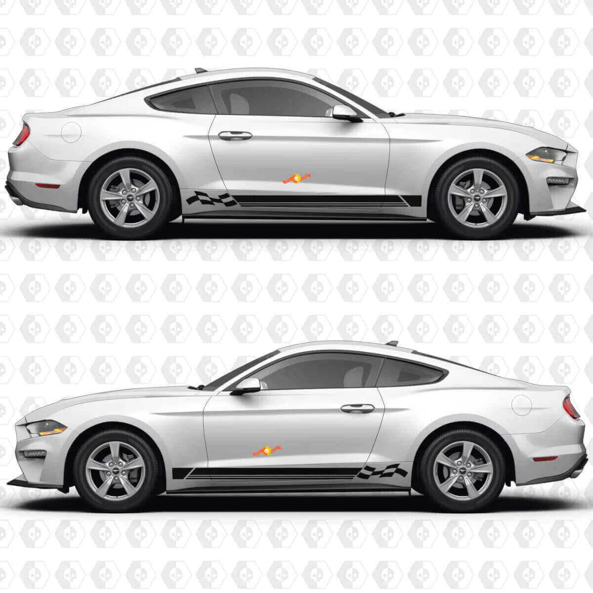Autocollant en vinyle graphique de bandes de course triples spéciales de Californie pour porte latérale de Musclecar Musclecarmodel