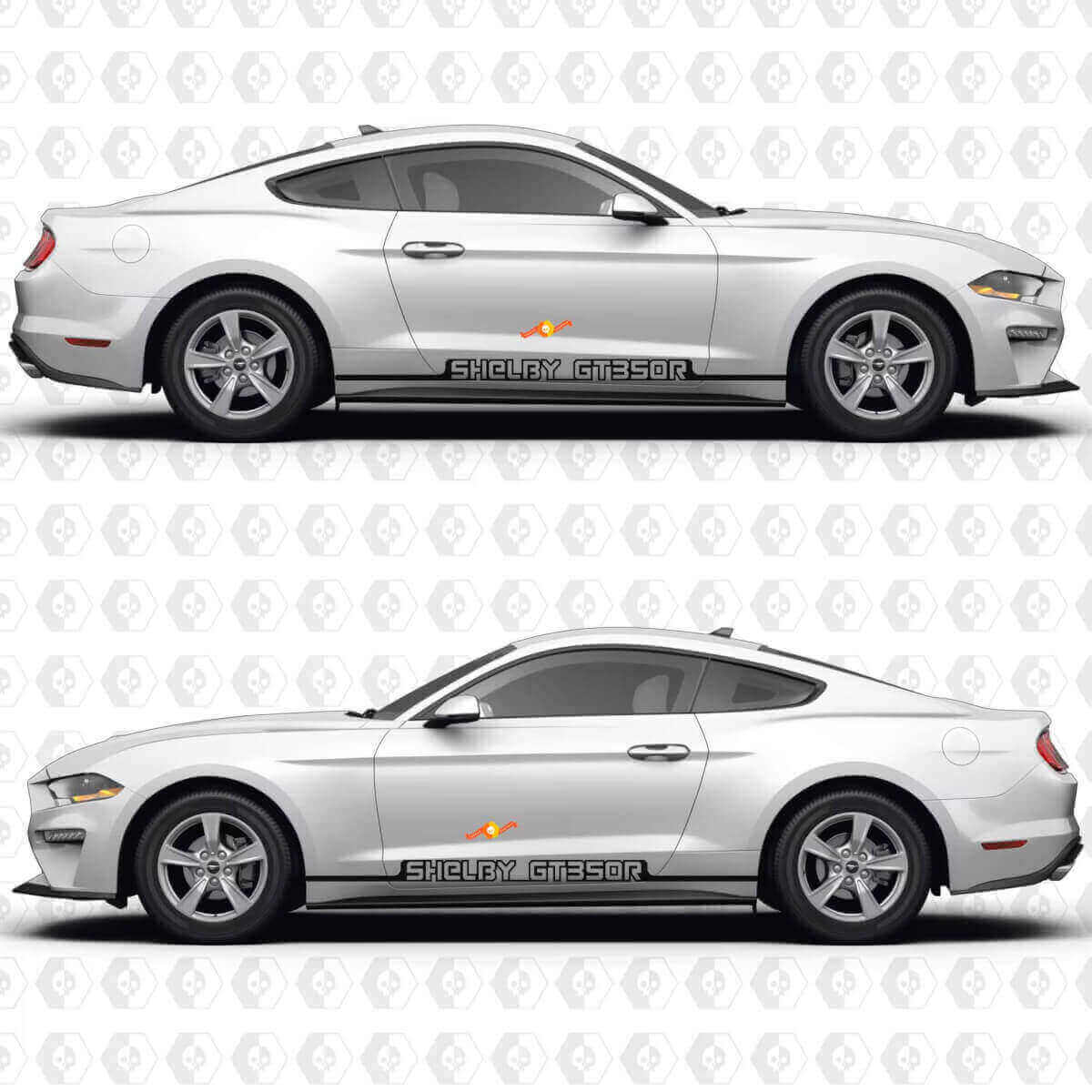 Kit de décalcomanies en vinyle de bandes latérales pour porte Shelby GT350R pour muscle car Musclecarmodel S550