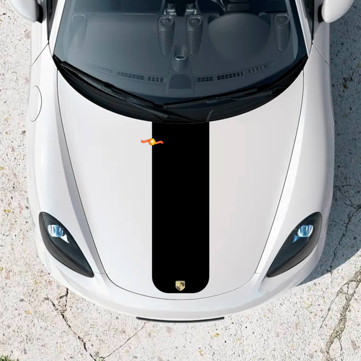Autocollant bande centrale capot pour Porsche Boxster 718