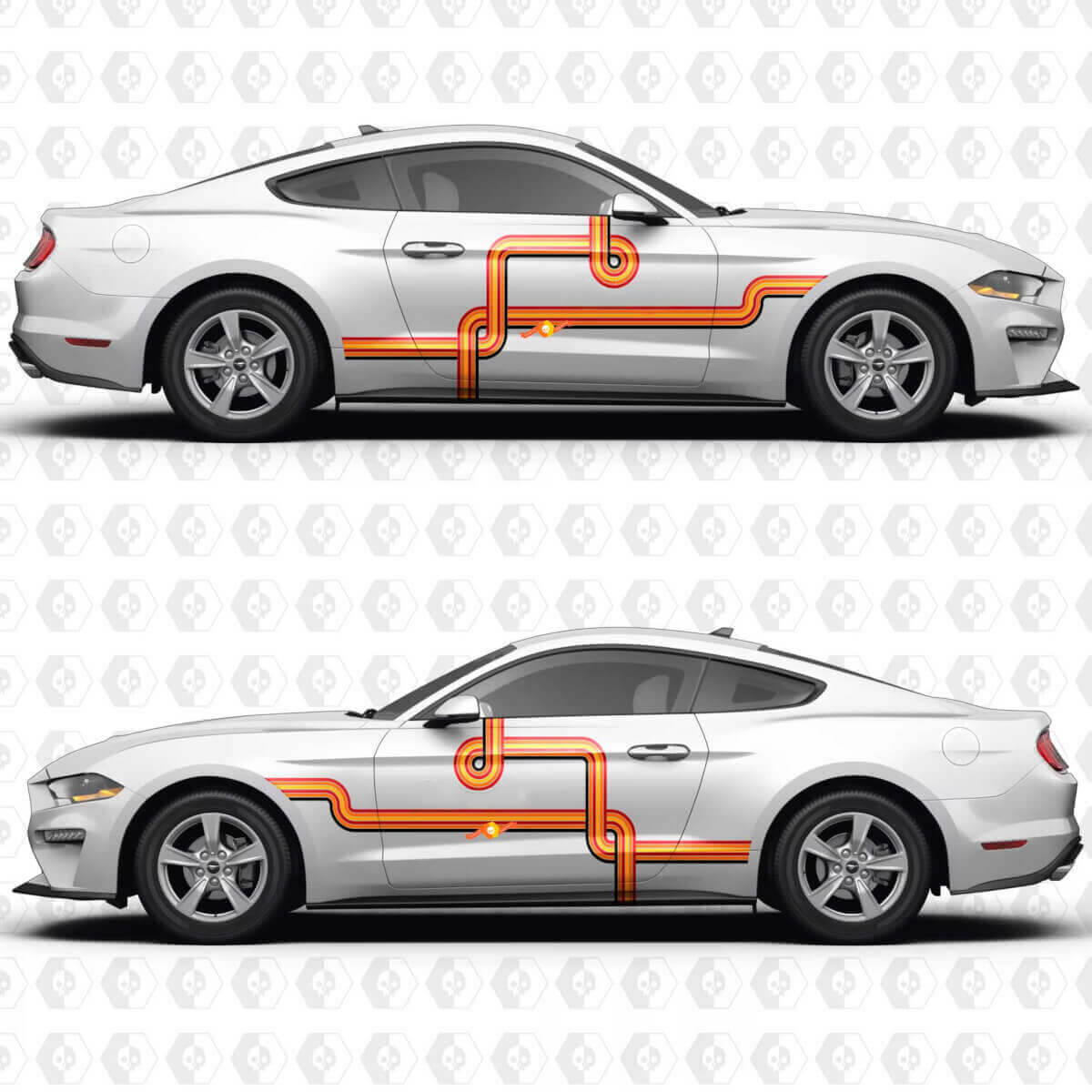 Autocollant vinyle bandes latérales style ancien pour muscle car Musclecar model