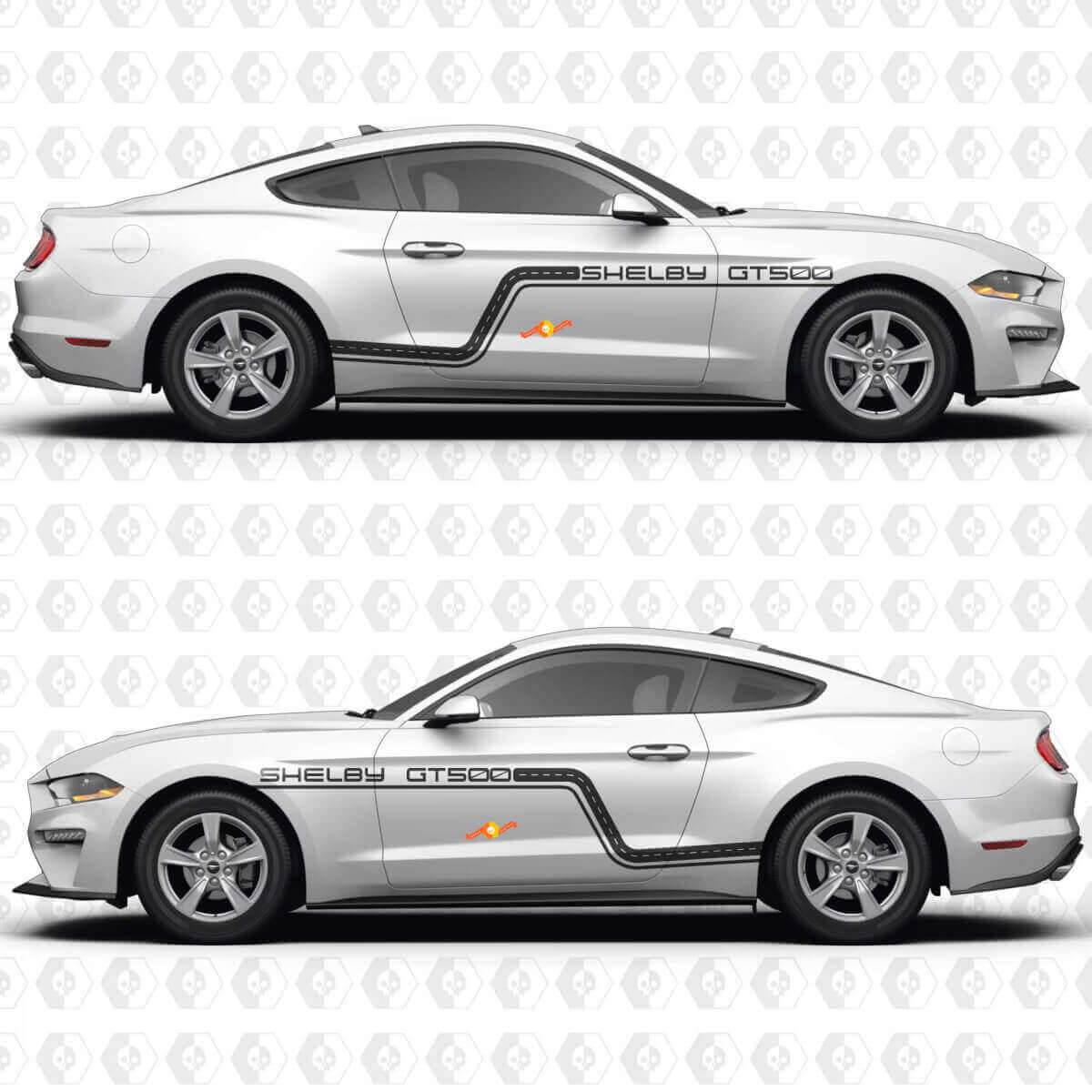 Kit de décalcomanie vinyle latérale à rayures inspiration piste GT500 pour Musclecar Musclecarmodel GT500