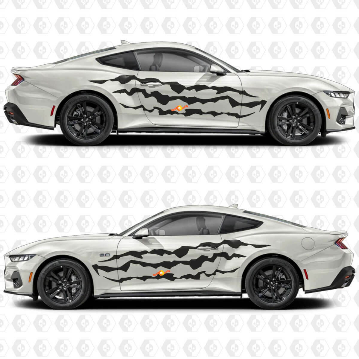 Autocollants en vinyle à rayures griffes pour portes latérales pour Musclecar Musclecarmodel