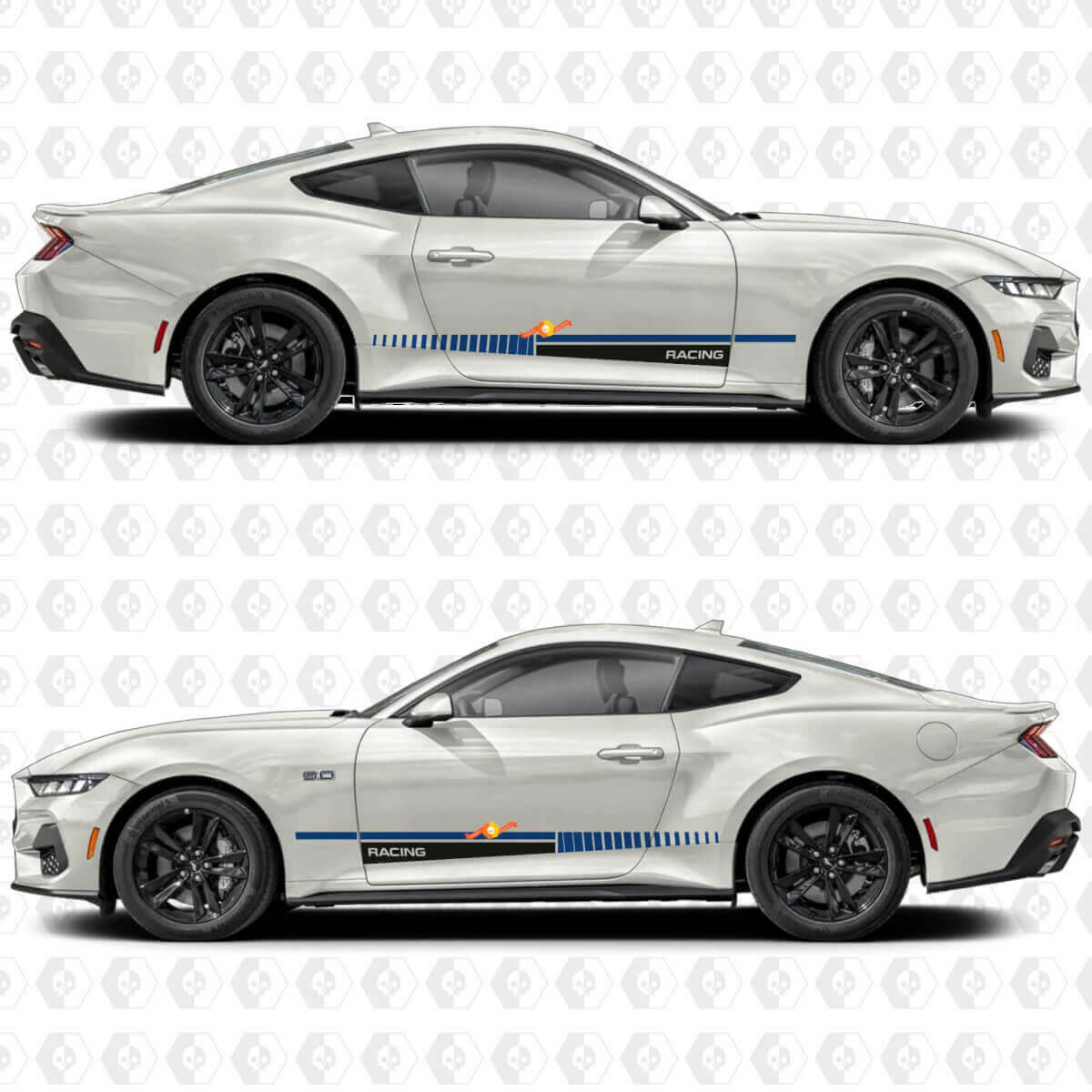 Autocollant vinyle bande de style course pour porte latérale pour Musclecar Musclecarmodel