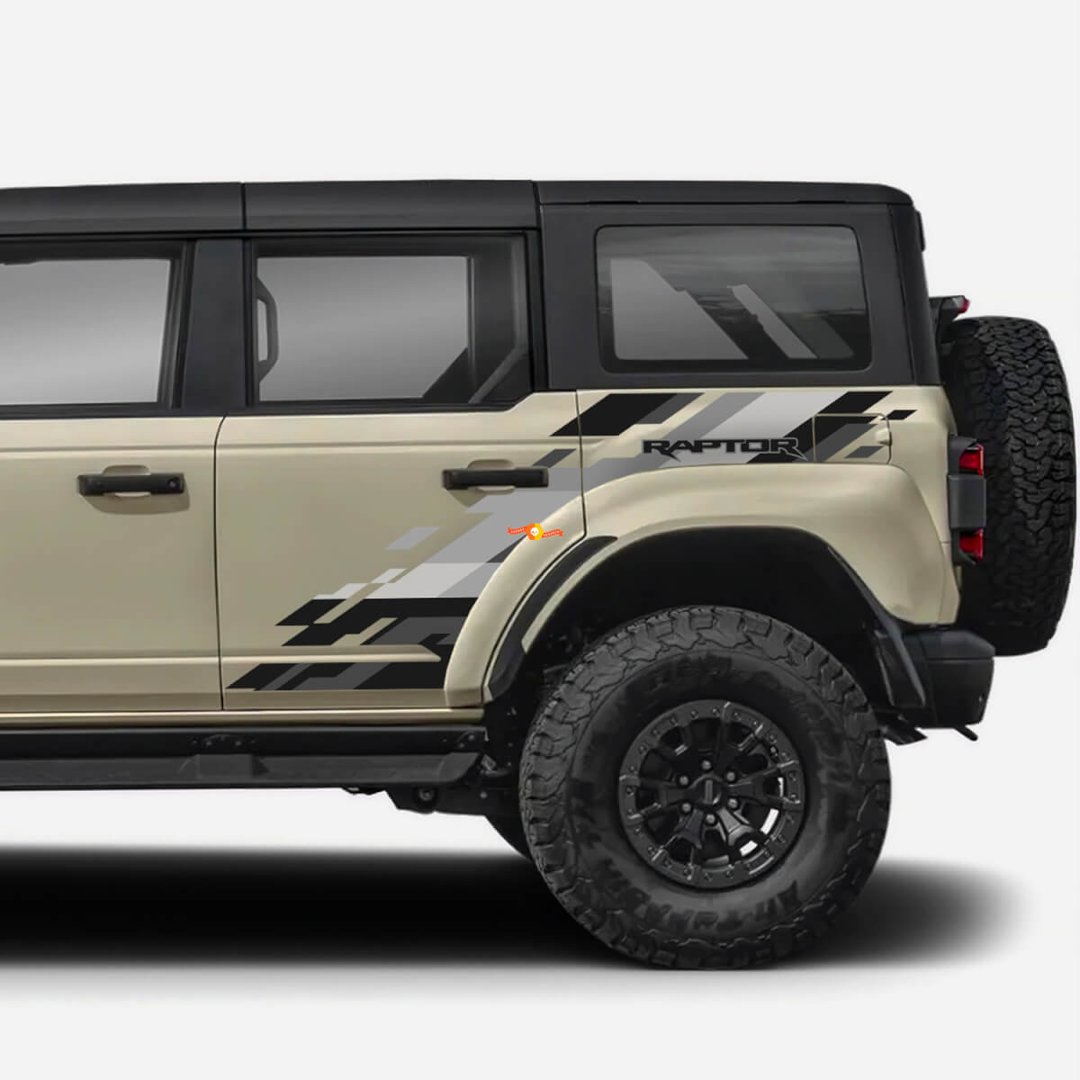 Kit de décalcomanies en vinyle pour panneau latéral arrière compatible Ford Bronco style Raptor id=17804