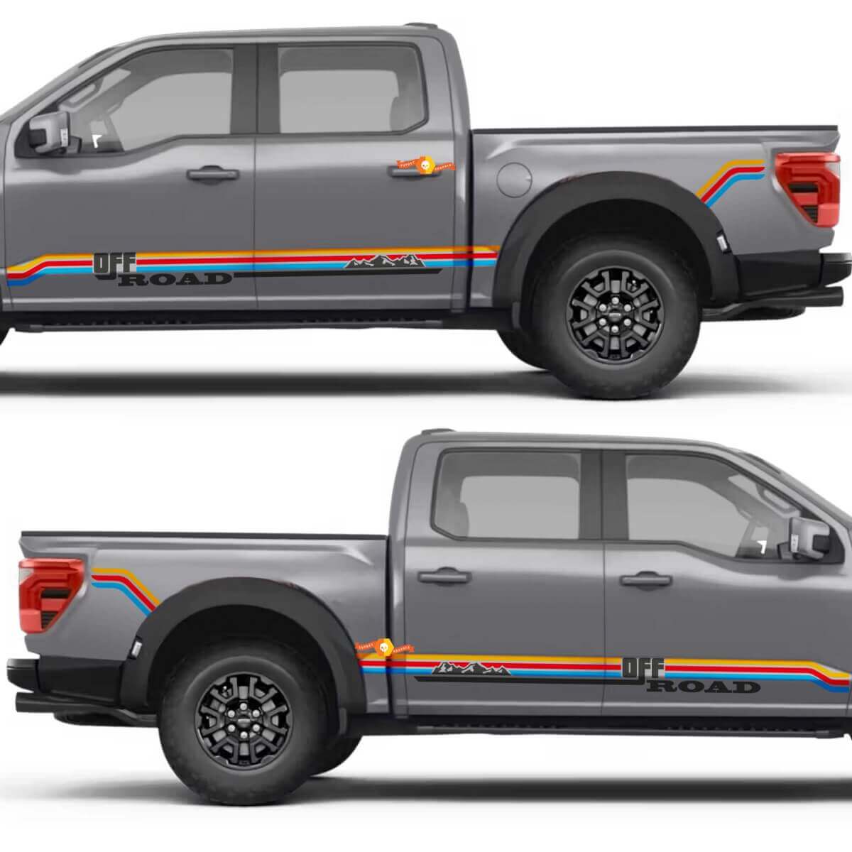 Mountains Vintage Off Road Stripe Side Doors Vinyl Decal Sticker for Ford F-150