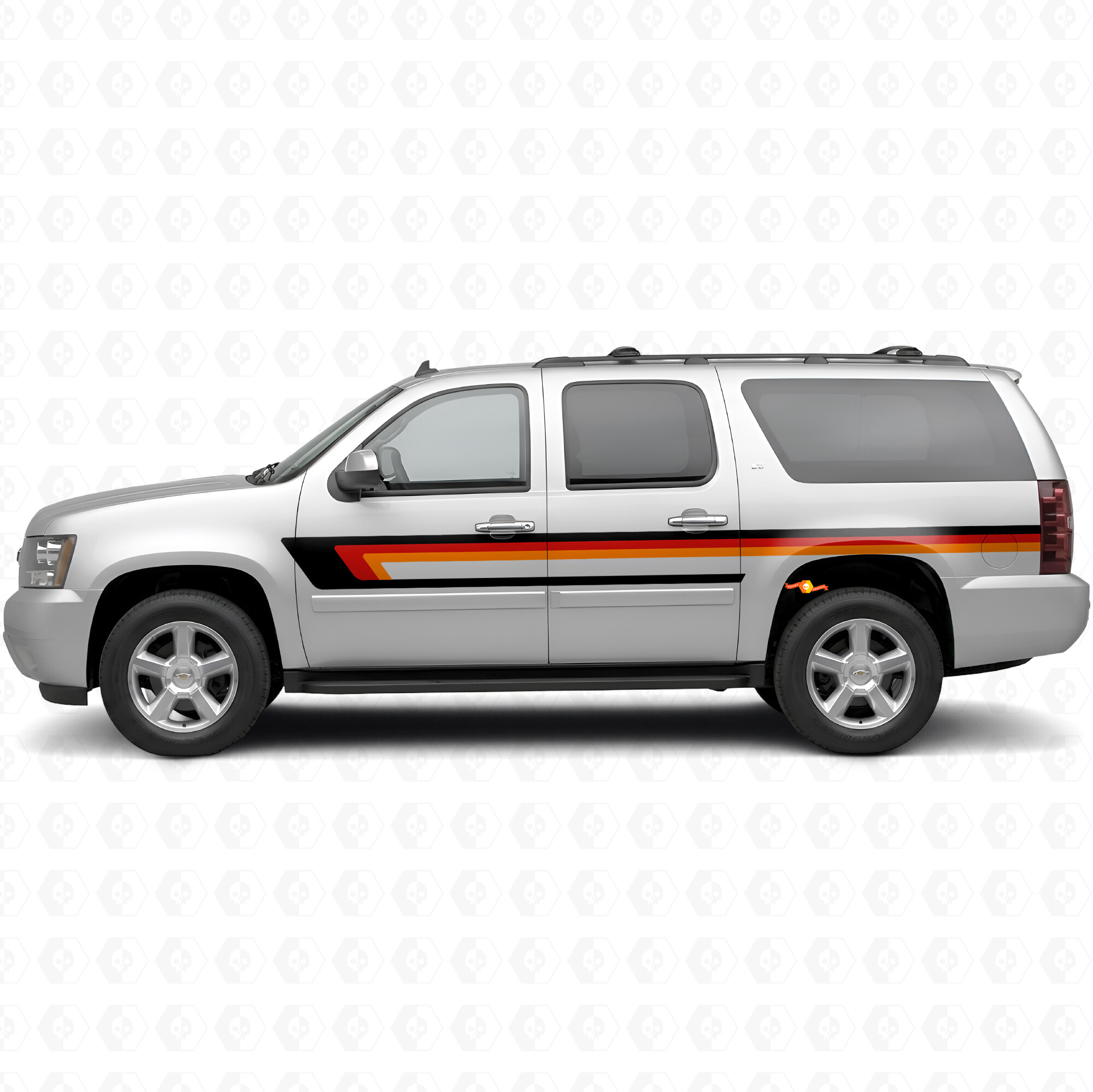 Bandes vinyle rétro supérieures de ligne de ceinture de porte et de quart arrière pour Chevrolet Suburban GMT900 2007-2014