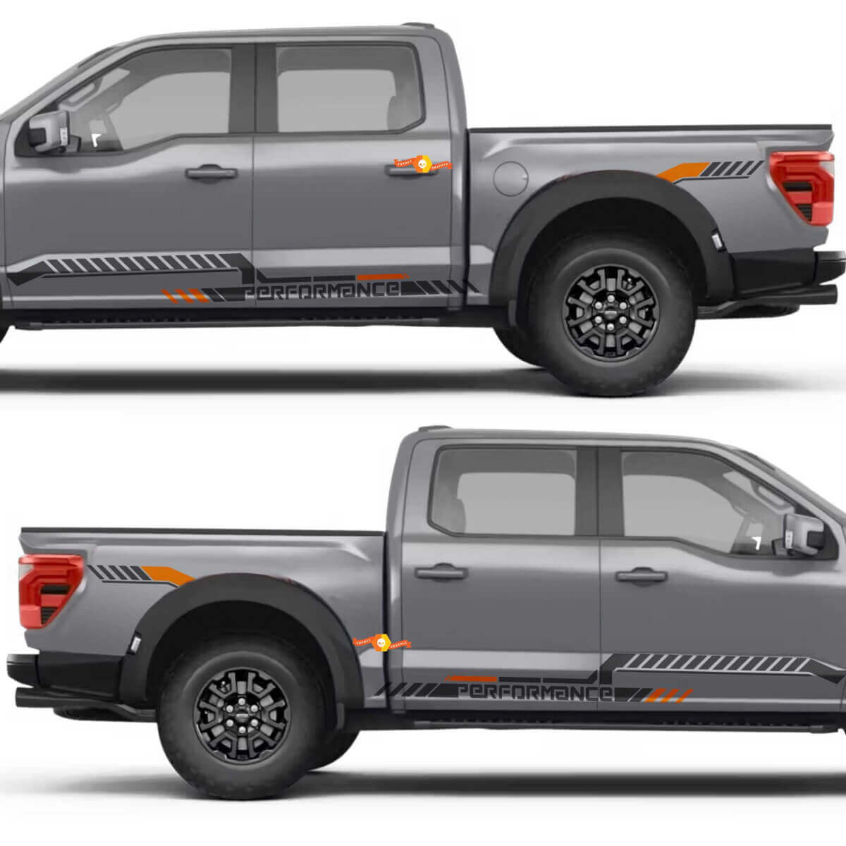 Autocollant Vinyl Performance Industrial Line Graphique Bas de Caisse Aile Arrière pour Ford F-150