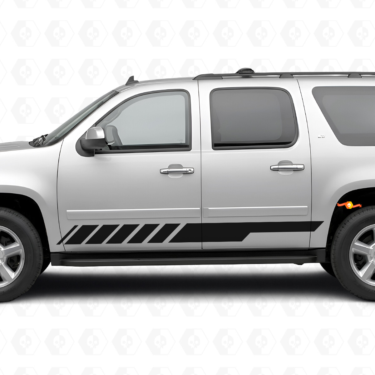 Bandes Vinyles Penchées pour Portes de Course et Bas de Caisse pour Chevrolet Suburban GMT900 2007-2014