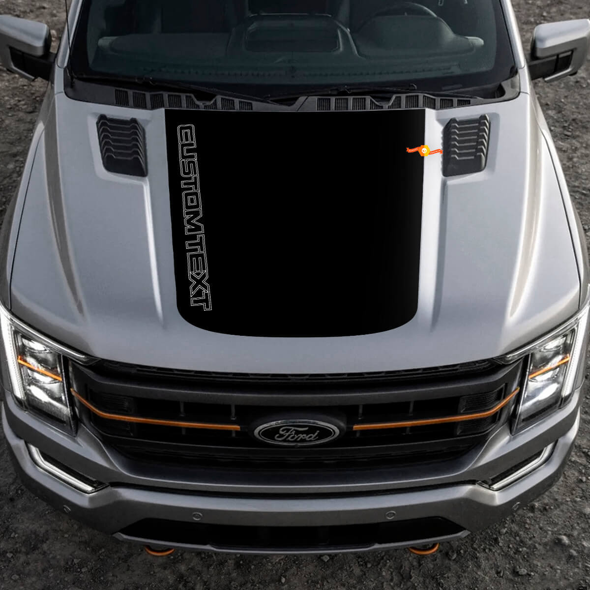 Custom Text Pickup Central Hood Graphics Vinyl Decal for Ford F-150 Tremor