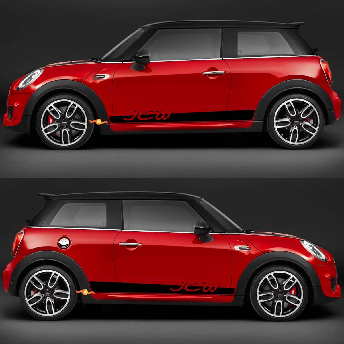 Autocollant Décalcomanie Bandes Latérales JCW pour Mini Cooper F56