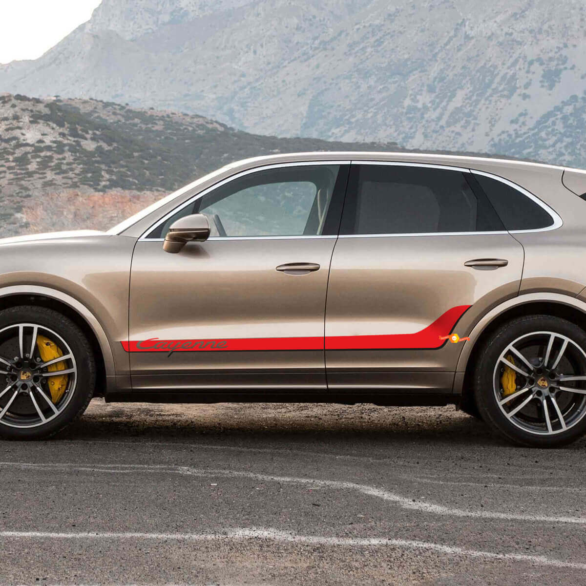 Autocollant Bandelet Lettrage Portes Latérales Pour Porsche Cayenne