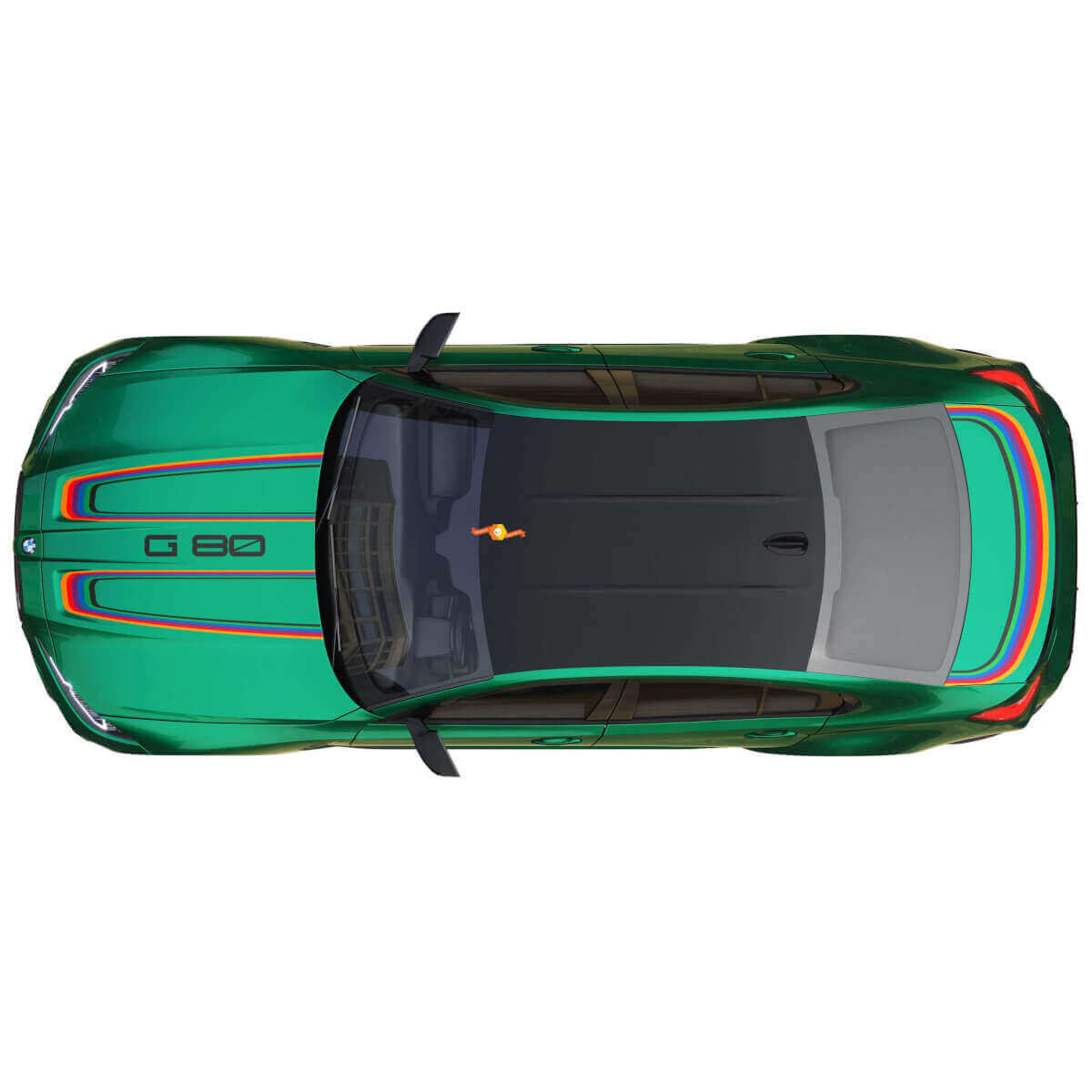 Autocollants vinyle bandes capot coffre M Performance 2 pour BMW M3 G80