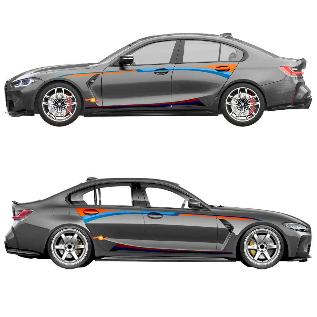 Autocollant Vinyle Bandes Latérales M Performance pour BMW M3 G80