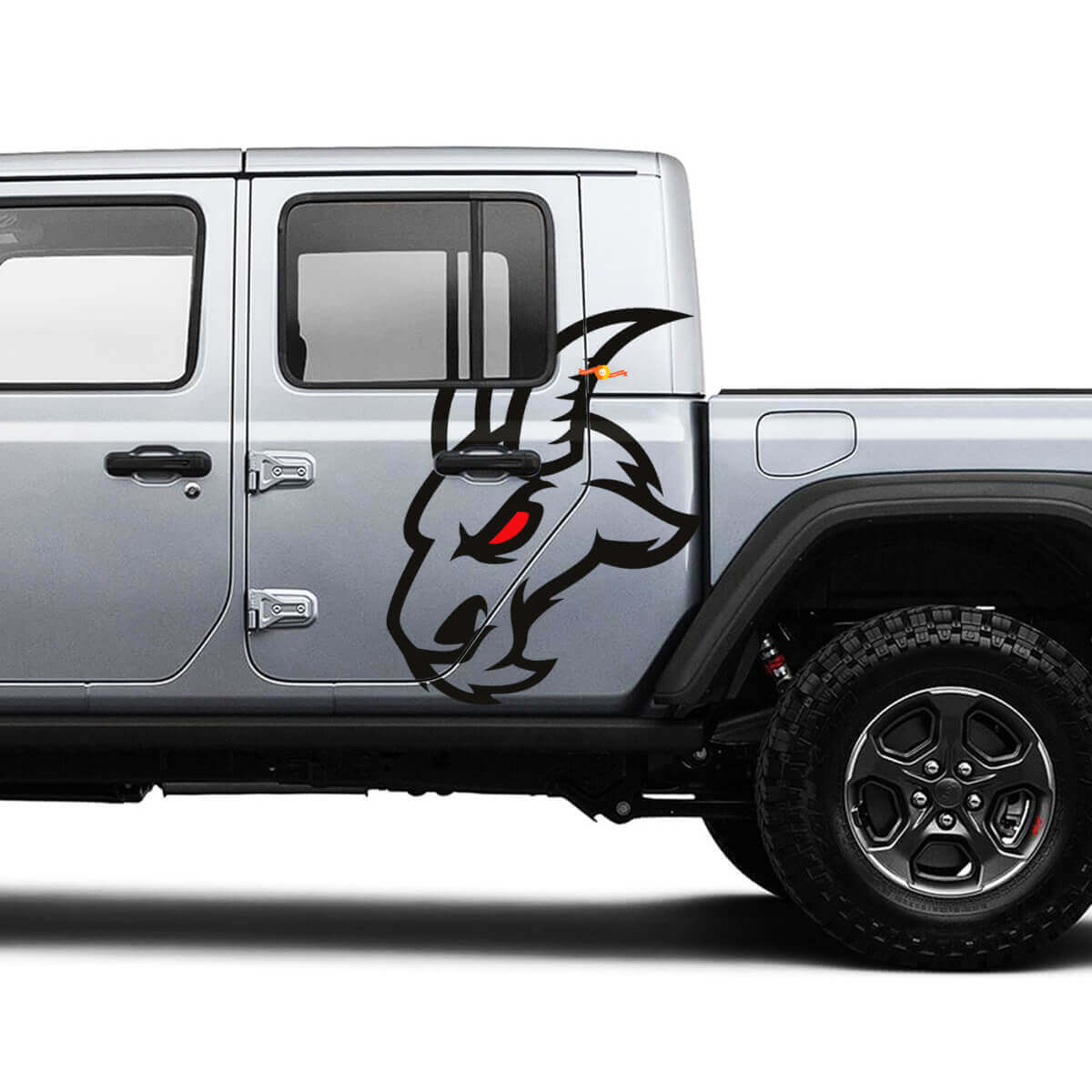 Kit de vinyles autocollants graphiques logo chèvre pour porte latérale Jeep Gladiator