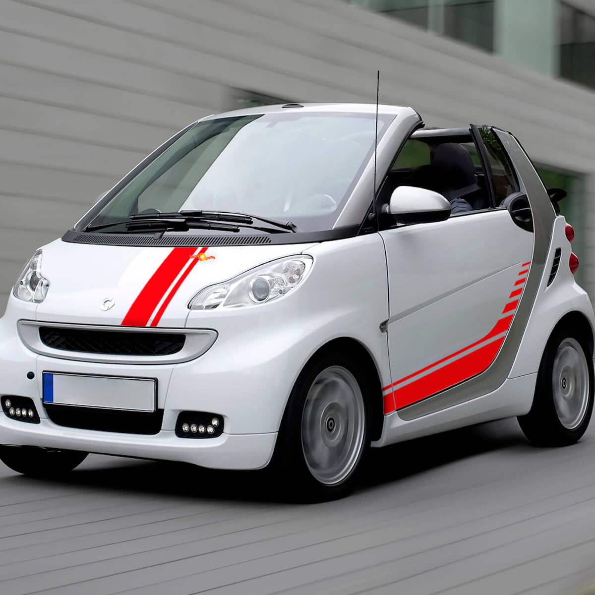 Kit de stickers vinyle bandes de course pour capot latéral pour Smart