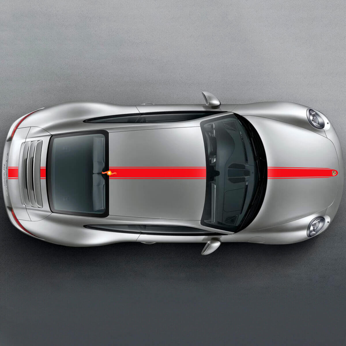 Kit de bandes fines en vinyle pour capot, toit et coffre de Porsche 911