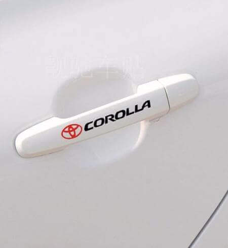 Ensemble d'autocollants en vinyle pour poignée de porte Corolla pour Toyota Corolla