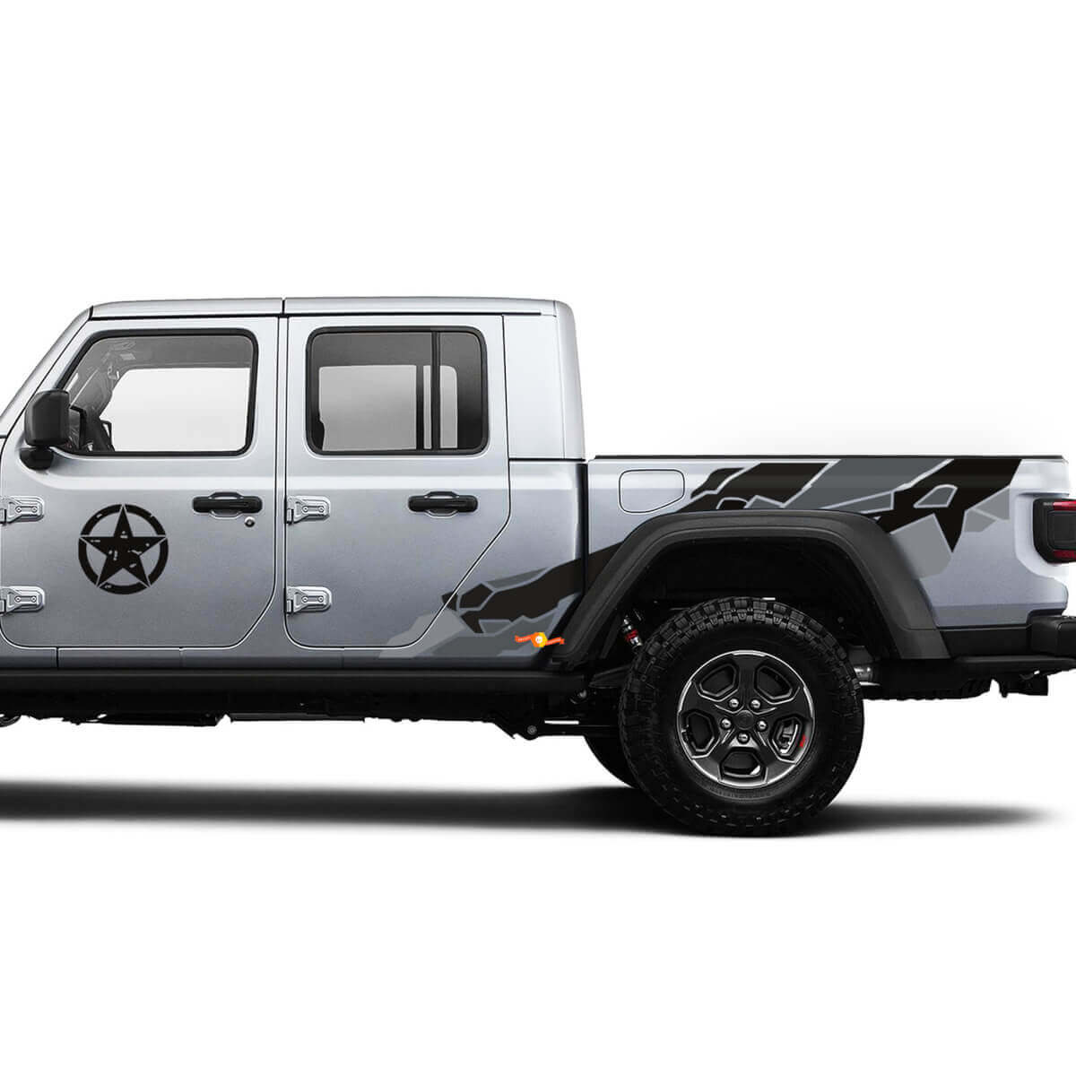 Kit de bandes graphiques en vinyle camouflage Army Star pour porte, côté arrière et coffre pour Jeep Gladiator