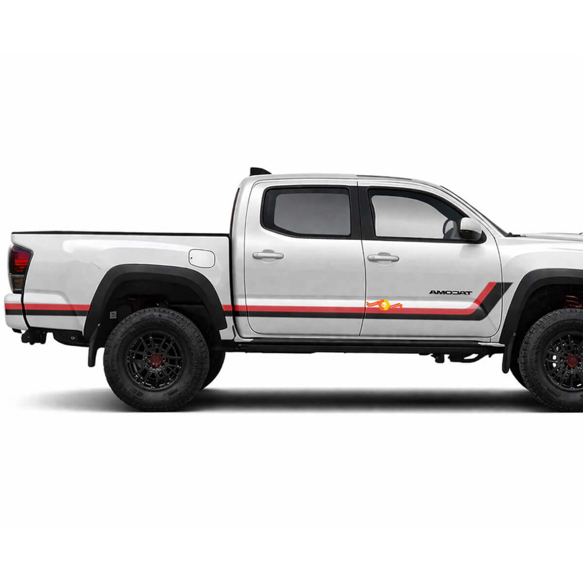 Autocollants Vinyle Latéraux à Bandes Jumelles Style Héritage Pour Tacoma 2015-2023
