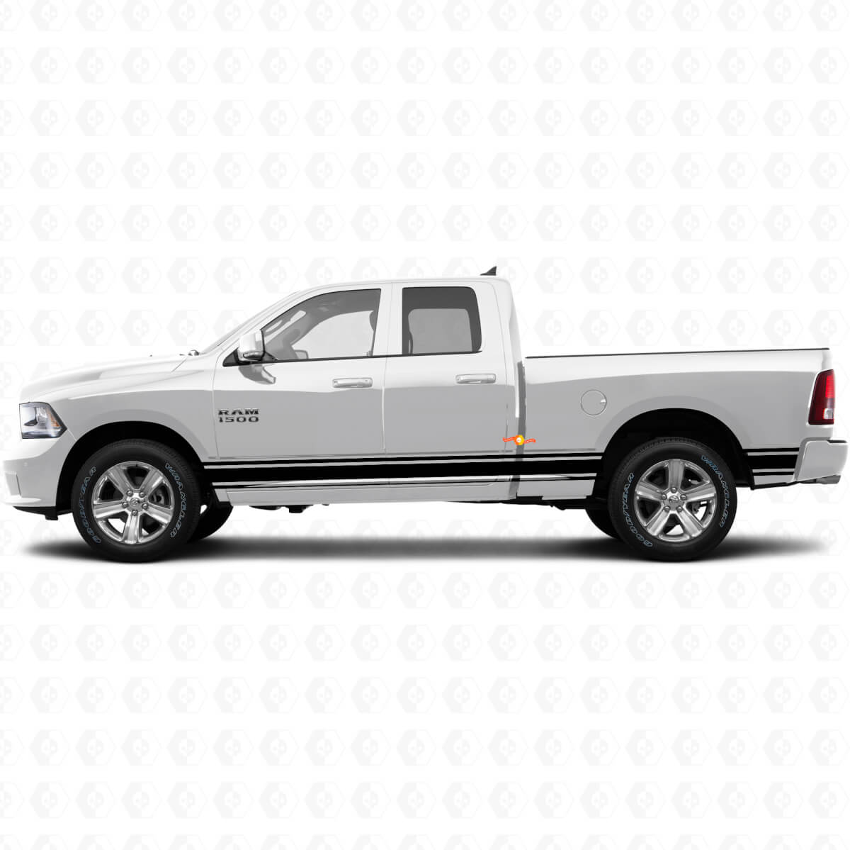 Autocollant vinyle latéral à bandes droites pour bas de caisse pour Dodge Ram 1500 2011-2018