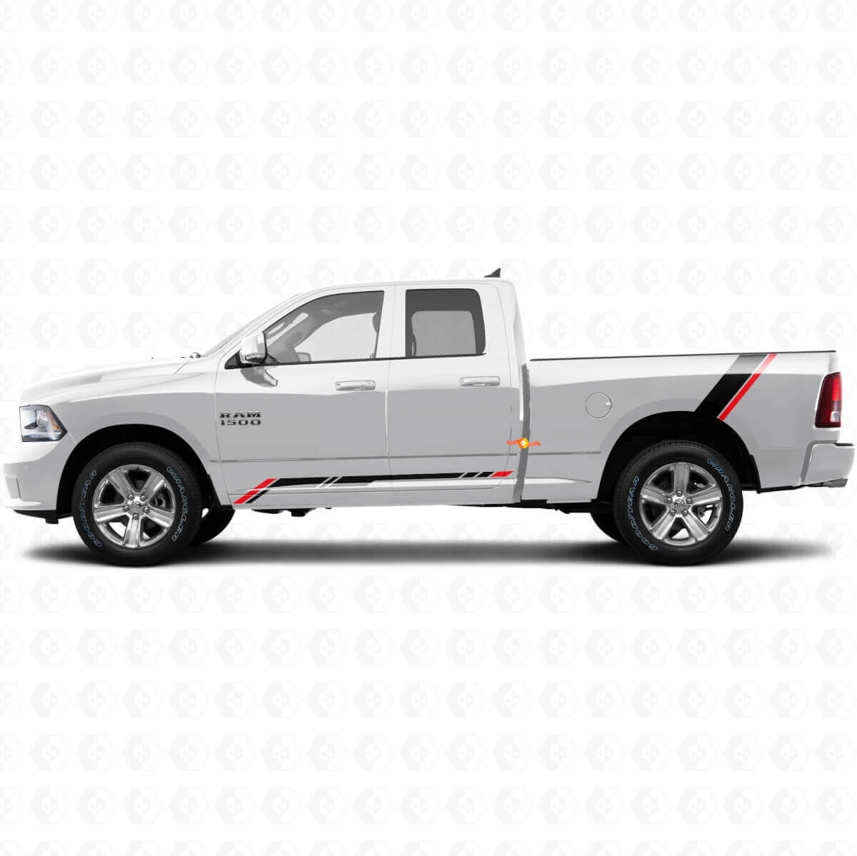 Autocollant vinyle graphique bande damier bas de caisse arrière pour Dodge Ram 1500 2011-2018