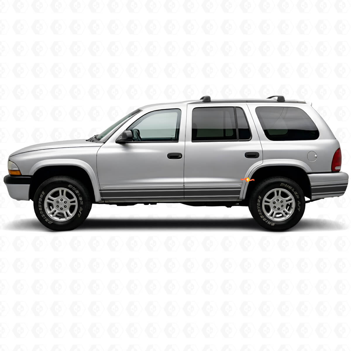 Autocollant vinyle latéral de bas de caisse Straight Lines pour Dodge Durango 1998-2003