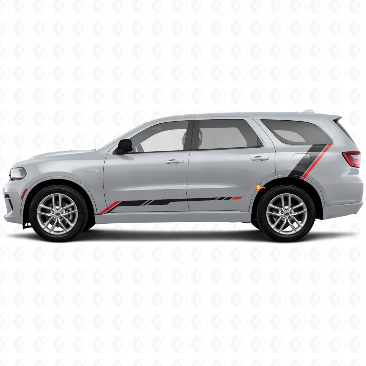 Autocollant Vinyle Bande à Damier pour Bas de Caisse Arrière Côté pour Dodge Durango 2011+