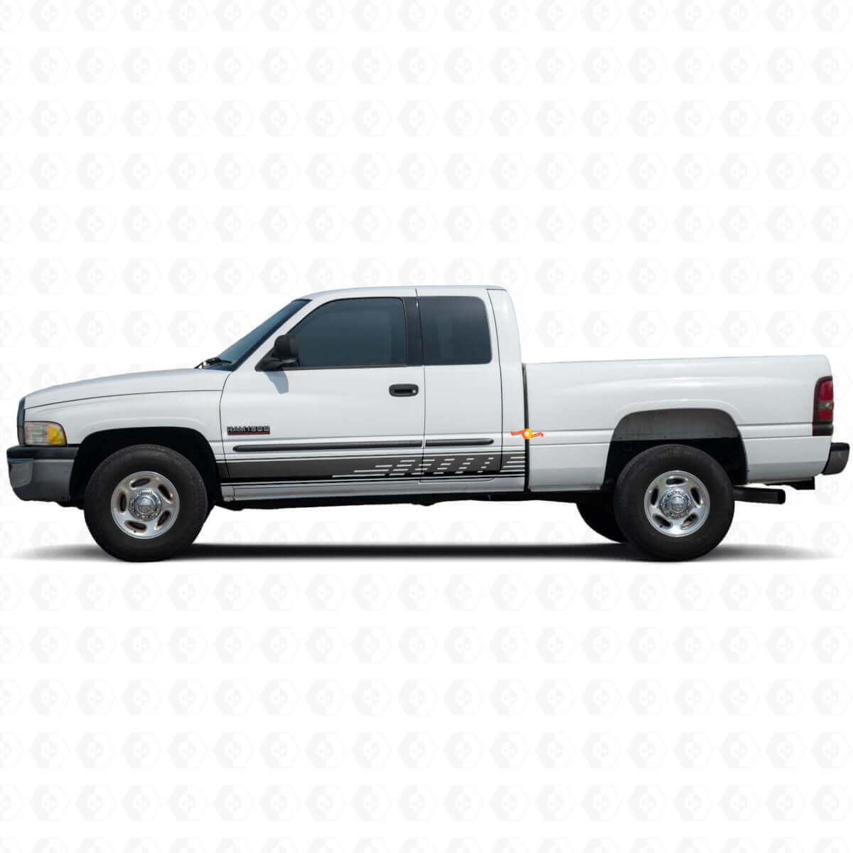 Autocollant vinyle perforé à bandes pour bas de caisse Dodge Ram 1500 1994-2001