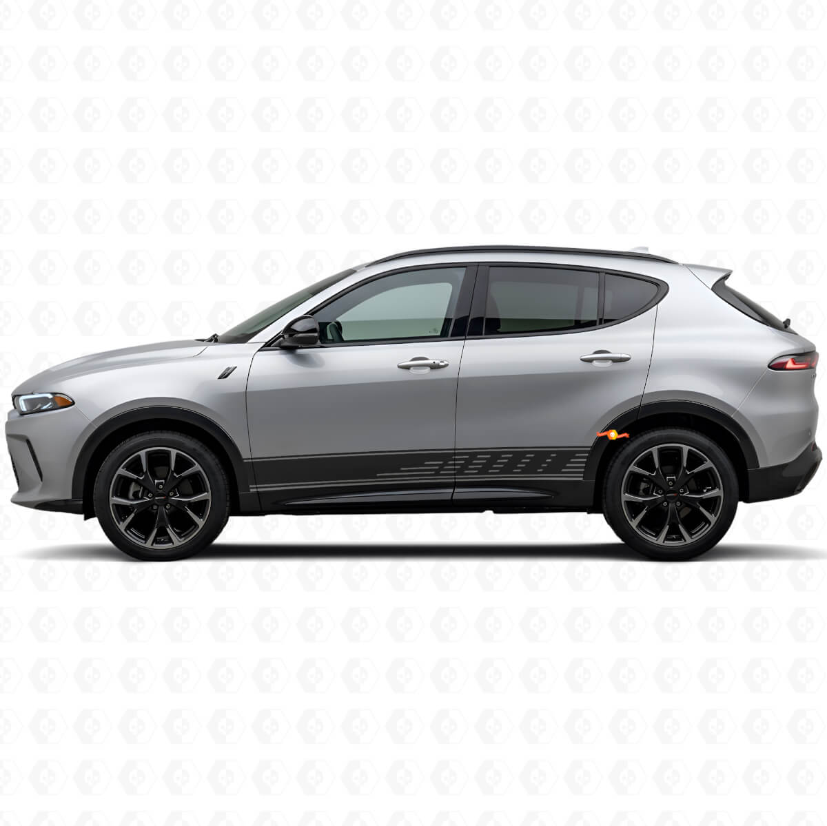 Autocollant en vinyle à bandes perforées pour bas de caisse Dodge Hornet 2023+